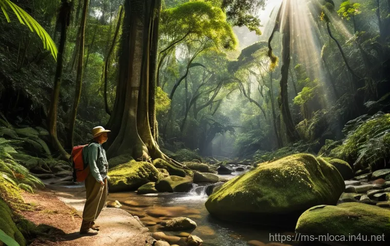 영화 촬영지 성지순례 - Image Prompt 1: Mat Kilau's Forest Journey** 영화 촬영지 성지순례 - Image Prompt 1: Mat Kilau's Forest Journey**